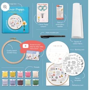 Clever Poppy beginner embroidery kit